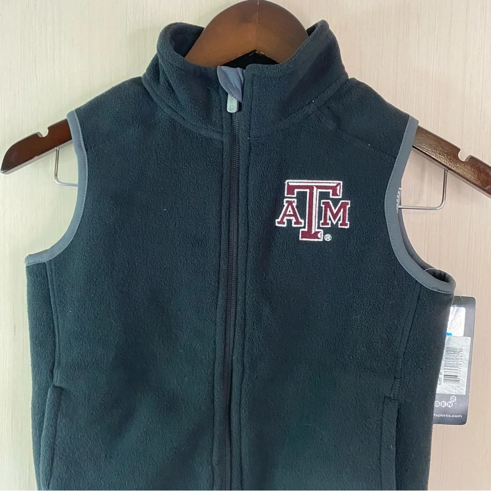 NWT Gen2 NCAA Youth Texas A&M Aggies Scrimmage Black Fleece Vest Youth Medium